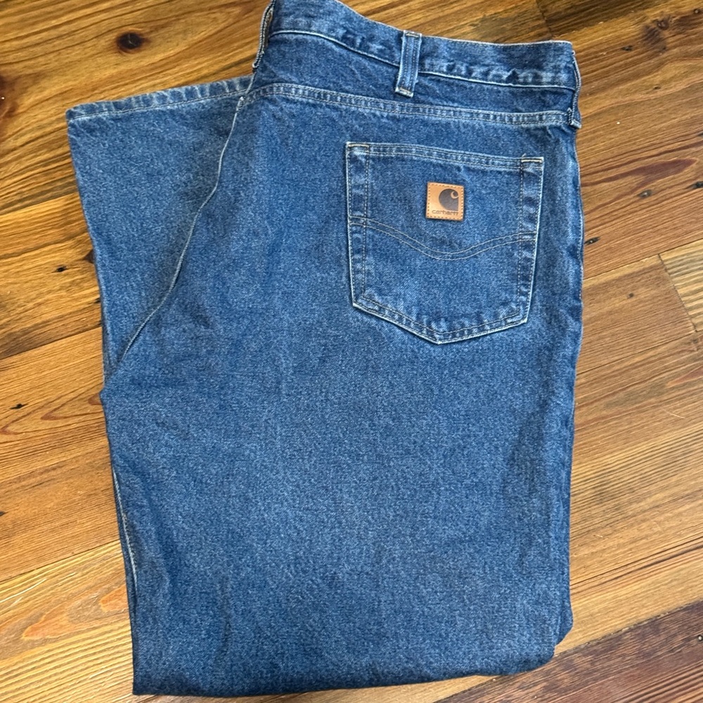Carhartt Men's Dark Blue Relaxed Fit Denim Jeans